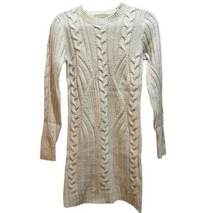 Moon River Women's Long Sleeve Cable Sweater Dress, cream  small NWOT